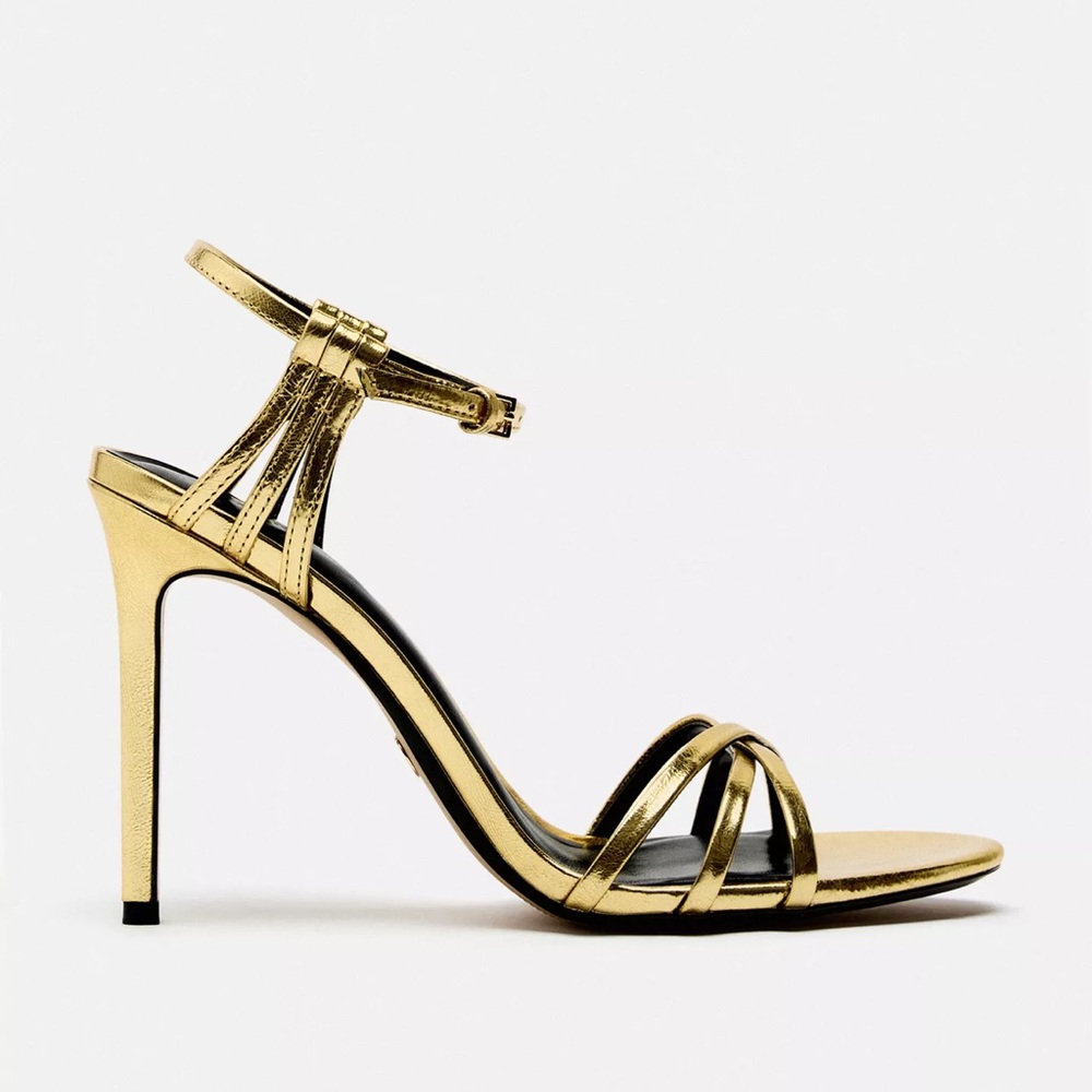 Elegant Gold Strappy Heels